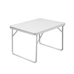 Masa pliabila pentru camping, 80x60x70 cm, blat laminat, cadru aluminiu, alb gri MultiMark GlobalProd