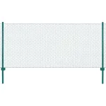 Gard din plasă de sârmă cu stâlpi, verde, 25 x 1 m, oțel GartenMobel Dekor