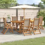 Set mobilier de grădină, 7 piese, lemn masiv acacia/textilenă GartenMobel Dekor