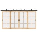 Set feronerie pentru uși glisante, negru, 427 cm, oțel GartenMobel Dekor