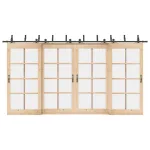 Set feronerie pentru uși glisante, negru, 427 cm, oțel GartenMobel Dekor