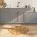 Covor rotund, negru, 80 cm, bambus GartenMobel Dekor