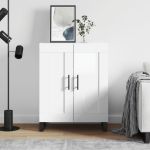 Servantă, alb extralucios, 69,5x34x90 cm, lemn compozit GartenMobel Dekor