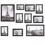 Set 10 rame foto de perete, colaj de 10 fotografii, diferite dimensiuni, negru Household NewTrend