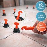 Sistem pro de nivelare placi ceramice, 50 clipsuri t-lock, cheie inclusa, rost 1.5 mm MultiMark GlobalProd