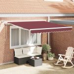 Copertina retractabilă automat cu LED, vișiniu, 300x250 cm GartenMobel Dekor