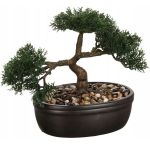 Bonsai artificial Atmosphera in ghiveci ceramic cu pietricele decorative, 23 cm, verde Household NewTrend