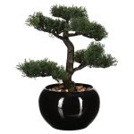 Bonsai artificial Atmosphera in ghiveci ceramic cu pietricele decorative, 36 cm, verde Household NewTrend