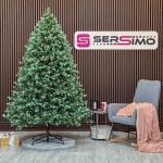 Brad artificial Sersimo, Hollandia, verde cu varfuri argintii, integral 3D, 210 cm Household NewTrend