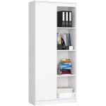 Dulap cu usa si 8 etajere, PAL laminat 16 mm, 80x35x180 cm, alb Household NewTrend