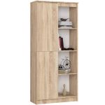 Dulap cu usa si 8 etajere, PAL laminat 16 mm, 80x35x180 cm, stejar sonoma Household NewTrend