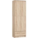 Dulap inchis cu 2 usi si sertar, 4 rafturi, PAL laminat 16 mm, 60x35x180 cm, stejar sonoma Household NewTrend
