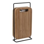 Set 4 platouri tapas 5Five din bambus cu suport metalic, 15x7x27 cm, natur Household NewTrend