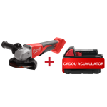 Polizor unghiular fara perii M18, comutator tip clapeta, 125mm, 18V, cu acumulator - Milwaukee SafetyGuard Surveillance