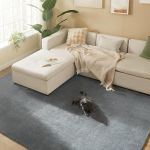 SONGMICS Covor decorativ antiderapant, lavabil la masina, 200×290 cm, gri Household NewTrend