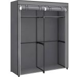 SONGMICS Garderoba pentru depozitarea hainelor, din material textil, cu 2 bare pentru umerase, 43x140x174cm, gri Household NewTrend