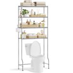 SONGMICS Raft de depozitare pentru baie, suprapunere peste masina spalat sau vas WC, 30x83x176 cm, argintiu Household NewTrend
