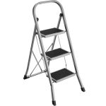 SONGMICS Scara pliabila cu 3 trepte, cauciuc antiderapant, sarcina 150 kg, otel, 47x75x105cm, gri si negru Household NewTrend