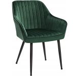 SONGMICS Scaun living tapitat din catifea cu cotiere, sarcina 120 kg, 63x60x85 cm, verde Household NewTrend