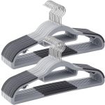 SONGMICS Set de 30 de umerase pentru haine, anti-alunecare, bara de cravata si carlig pivotant, 42cm, gri Household NewTrend