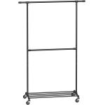 SONGMICS Suport pentru haine, cu raft si 2 sine de agatat, cadru metalic, cu roti, 130x49x198cm, industrial, negru Household NewTrend