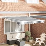 Copertină retractabilă manual, antracit/alb, 300x250 cm GartenMobel Dekor