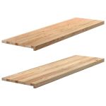 Pervaz 2 buc lemn masiv de stejar netratat 140x40x2 cm GartenMobel Dekor