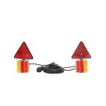 Set lampi LED magnetice cu triunghiuri reflectorizante pentru remorca, fisa 7 pini, cablu 2,5m, cablu fisa 7,5 m Cod: BK98483 Automotive TrustedCars