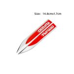 Set 2 ornamente metalice auto Turbo crom cu rosu Cod: JST-03 Automotive TrustedCars