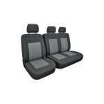Huse Auto Textil 2+1 pentru Scaun Sofer + Bancheta negru cu gri Cod: ART238TEX Automotive TrustedCars