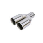 Ornament toba inox dublu universal cromat diametru 76mm Cod: A2009-76 Automotive TrustedCars