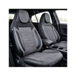 Huse scaune auto universale fractionate Premium cu tetiera fata incorporata negru cu gri Cod: HNG-C509-2 Automotive TrustedCars