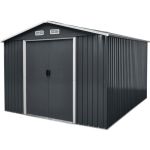 Casuta/magazie/sopron de gradina pentru depozitare unelte, metal, antracit, 301x303x214 cm, Strend Pro GartenVIP DiyLine