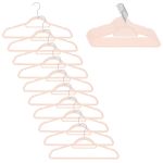 Set de 20 de umerase pentru haine, din velur, cu carlig rotativ, 45x23 cm, roz Household NewTrend