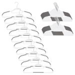 Set de 30 de umerase antiderapante pentru haine, din PE, cu carlig metalic rotativ, 41 cm, alb si gri Household NewTrend