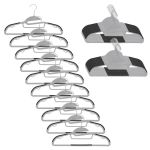 Set de 30 de umerase antiderapante pentru haine, din PE, cu carlig metalic rotativ, 41 cm, gri si negru Household NewTrend