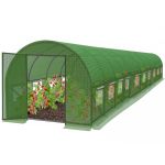 Sera de gradina, tip tunel cu cadru metalic, 500x1000cm, verde, 50mp, usa cu cadru metalic Household NewTrend