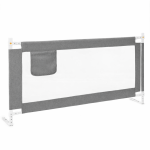 Bariera de siguranta pentru pat, protectie copii, 196 cm, reglabila pe inaltime 75-95 cm, gri Household NewTrend