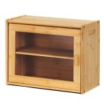 Cutie pentru paine din bambus cu fereastra transparenta, inchidere magnetica, 39x20x31 cm, bambus natural Household NewTrend