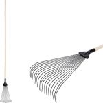 Grebla pentru frunze Strend Pro R115.WH, 18 lamele, tip evantai, reglabila, cu coada din lemn