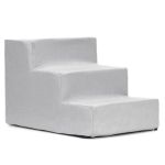 Scara pentru animale de companie, caini sau pisici, 3 trepte, antiderapanta, husa detasabila, inaltime 30 cm, gri deschis Household NewTrend