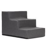 Scara pentru animale de companie, caini sau pisici, 3 trepte, antiderapanta, husa detasabila, inaltime 30 cm, gri inchis Household NewTrend