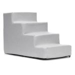 Scara pentru animale de companie, caini sau pisici, 4 trepte, antiderapanta, husa detasabila, inaltime 40 cm, gri deschis Household NewTrend