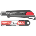 Cuțit cutter Strend Pro Premium FD781 BlackMatt SoftTouch, 18 mm, cu lamă segmentată + 10 lame, set