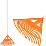 Grebla pentru frunze Strend Pro R130, 27 dinti, 58 cm, tip evantai, plastic, coada 160 cm