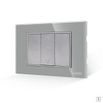 Intrerupator Jaluzele Mecanic 1M si 2 Taste False LUXION cu Rama din Sticla, Standard Italian, 3M SmartElectro IntelligentHouse