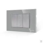 Intrerupator Jaluzele Mecanic 1M si 2 Taste False LUXION cu Rama din Sticla, Standard Italian, 3M SmartElectro IntelligentHouse