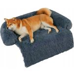 Pat pentru caini, cu margini groase ridicate, antiderapant, husa detasabila, marime M, 76x76x16cm, albastru Household NewTrend