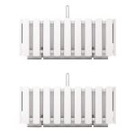 Jardiniera decorativa, suport metalic, sistem de irigare, Boardee Fencycase W, alb, set 2 buc, 38x18x16.2 cm GartenVIP DiyLine