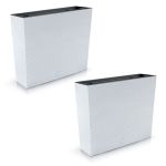 Set 2 jardiniere decorative, imitatie ratan, alb, 58x18x49.8 cm, Rato Case GartenVIP DiyLine